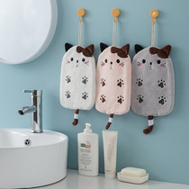 Rub hand towels with hand towels Hand Towels Super Super Absorbent Speed Dry Kitchen Rag Hanging small square towels Cute Thickened Wash Face Towels