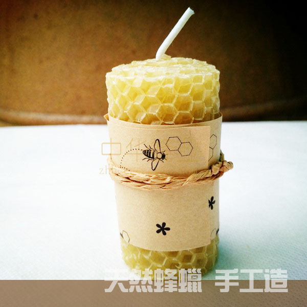 Hand Rolled Beeswax Candle 6X3 0cm Natural Honeycomb Sheet Pure Handmade Smokeless Waldorf Creative Deep Winter Solstice