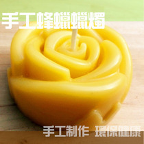 Rose Natural Beeswax Candle Purely Handmade Waldorf Valentines Day Wedding Wedding Romantic Atmosphere Table Candle Holder