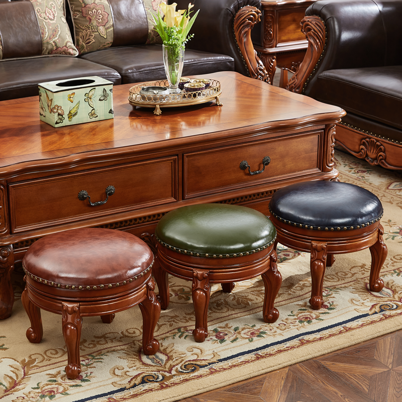 American round stool solid wood low stool living room European small stool home children's stool low stool small stool wooden stool