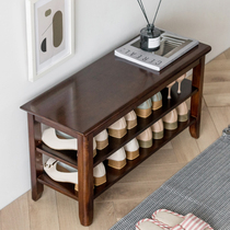 Nordic solid wood replacement shoe stool household with seated shoe cabinet entry door shoe frame into the door hall to wear shoe bench