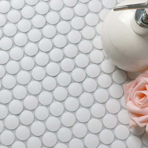 Европейская простая круглая мозаика черно -белая серая керамика стена тибетская тибетская плитка