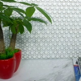 Европейская простая круглая мозаика черно -белая серая керамика стена тибетская тибетская плитка