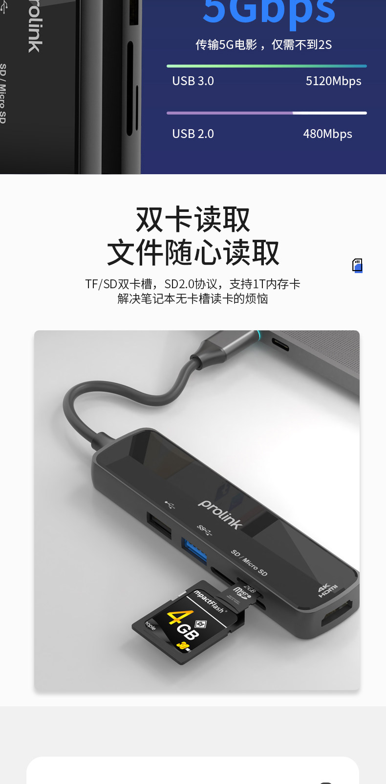 Typec多功能扩展坞转换集分线器 图6