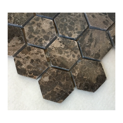 Коричневая шестиугольная мозаичная плитка из натурального камня Голд-Кост шестиугольная плитка для балкона, ванной комнаты, ванной комнаты
