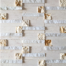 Rice Yellow Stone Mosaic Wall Patch Natural Marble Gold Bisoft 3d Cultural Stone Background Wall Balcony Living Room Door Head