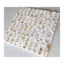Rice Yellow Stone Mosaic Wall Applique Natural Marble Gold Beyhan White Jade Section Living Room Bar background wall