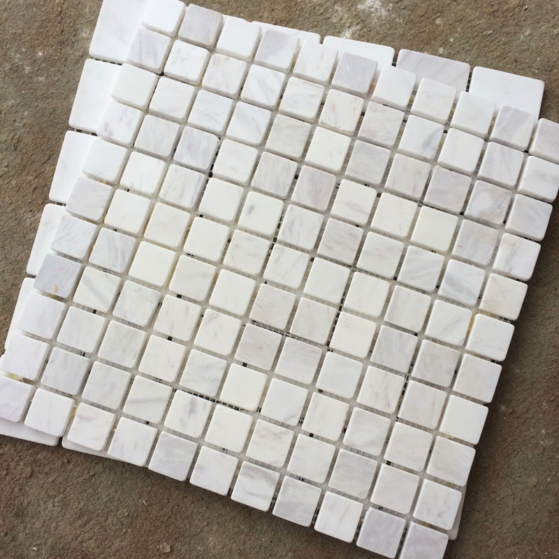 Jazz White Mosaic Porcelain Brick Wall Patch Stone Imitation Antique Matte White Marble Bathroom Makeup Room Pool Fish Pond