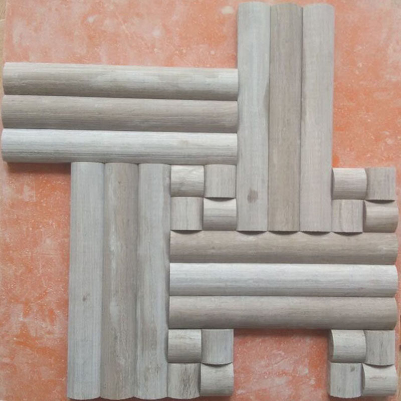 Natural stone mosaic magnetic brick background wall marble grey wood grain arched culture stone face covered brick living room balcony