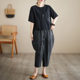 Summer loose casual fashion suit women's thin section short-sleeved T-shirt striped seven-point harem pants baggy pants two-piece set