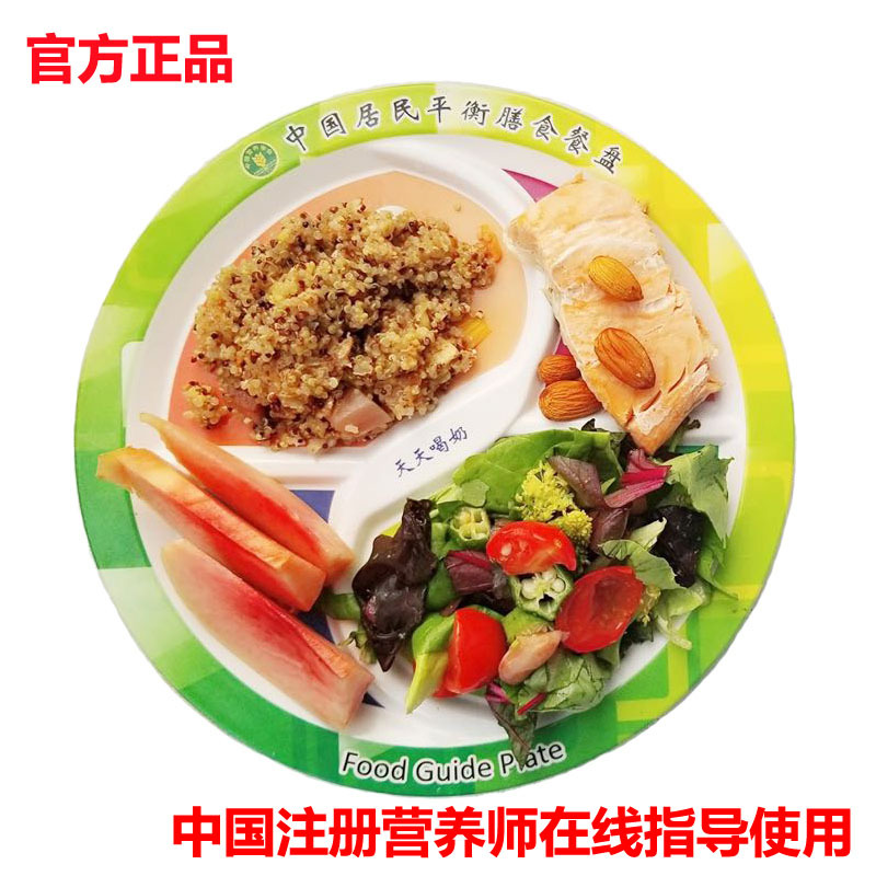 Chinese Residents' Balanced Diet Plate - Officially Recommended by the Chinese Nutrition Society, Scientific Meal Sharing Plate for Fat Reduction and Sugar Control