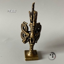 Retro Brass Collection Sanxingdui Bronze Bronze Ornaments Standing Person Zongmu Mask Sun God Crafts Creative