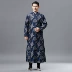 Mùa thu đông mới áo sơ mi dài tay retro Trung Quốc phong cách sườn xám nam phù điêu cắt hoa Hanfu Tang phù hợp với hiệu suất quần áo khóa quần nam đẹp Trang phục dân tộc