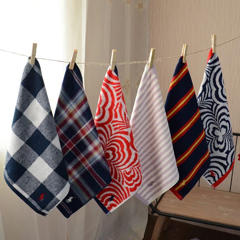 Men's embroidery square towels 35 * 35cm Business pure cotton small towel washed face rubbing face towel absorbent and soft