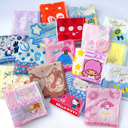 Japanese-Style Cartoon Embroidered Square Towel 25*25 Pure Cotton Sweat-Absorbing All-Cotton Handkerchief Cute Absorbent Soft