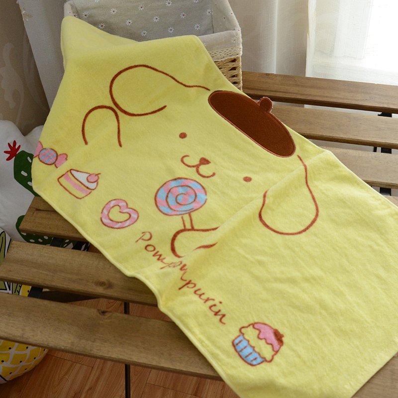 Slightly flawless yellow pudding dog cartoon cute puppy 80 * 35cm pure cotton water absorbent wash face towels towel