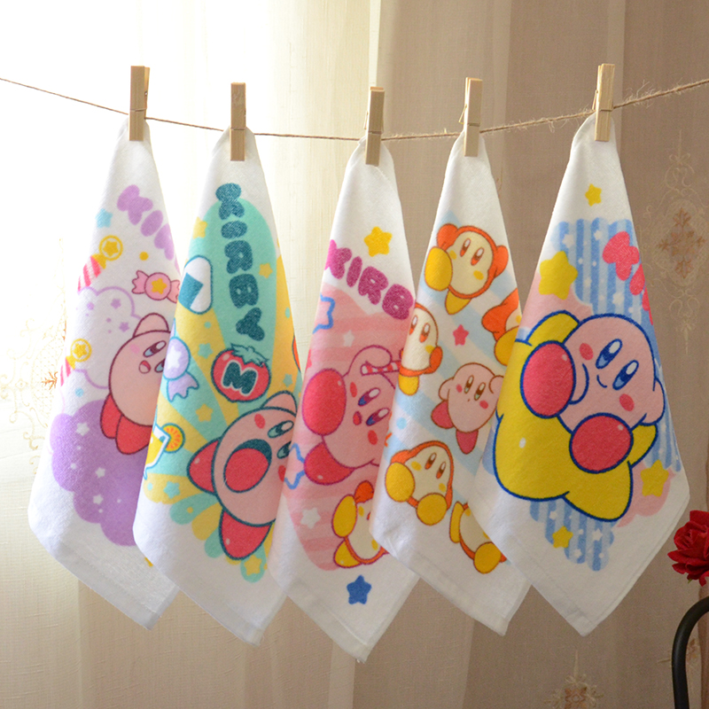 Carby's star pure cotton absorbent fang towel soft cartoon cute 30 * 30cm wash face cleaning hand towel thin