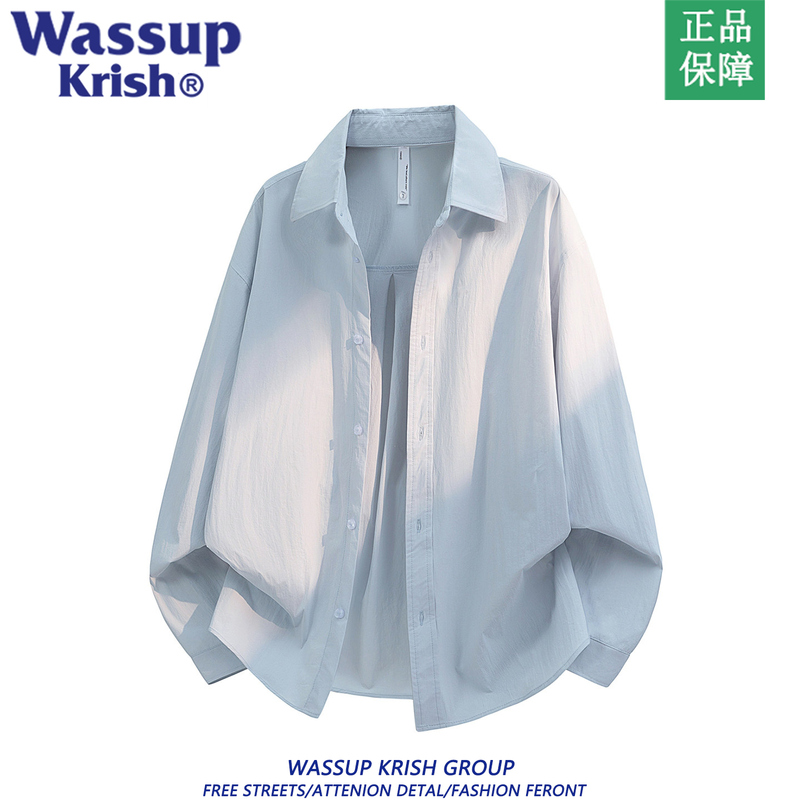 Wassup Krish Ice-Feel Breathable Sun Protection Long-Sleeved Shirt for Men 2026 New Summer Lightweight Casual Shirt