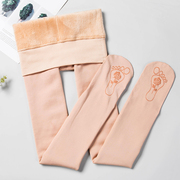 Thêm cộng nhung cộng pantyhose womens mùa xuân và mùa thu vớ thịt màu thần Dispense chống trượt xà cạp mùa đông ấm áp ánh sáng chân.