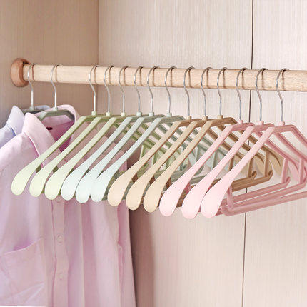 Thick anti-slip hanger suit rack wide shoulder plastic trace coat hang adult clothes hang household wholesale