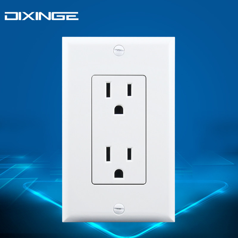 American Power Outlet 15A Two Double American UL Sockets NEMA5-15 Beauty Gauge Wall Panel Socket