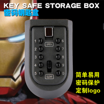Household wall-mounted password key box storage box Mini metal password box Password key safe deposit box