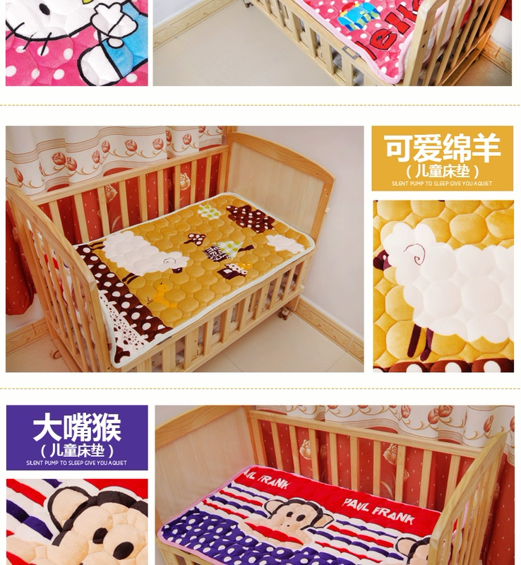 Có thể gập lại mẫu giáo nap nệm flannel nhung san hô trẻ em của pad là nôi nhíp có thể giặt nhà nệm cao su thiên nhiên