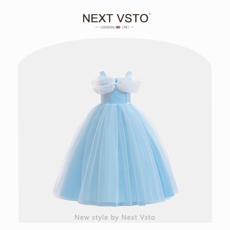Herberry Girls' Cinderella Dress Princess Dress Disney Little Girl Birthday Mesh Dress