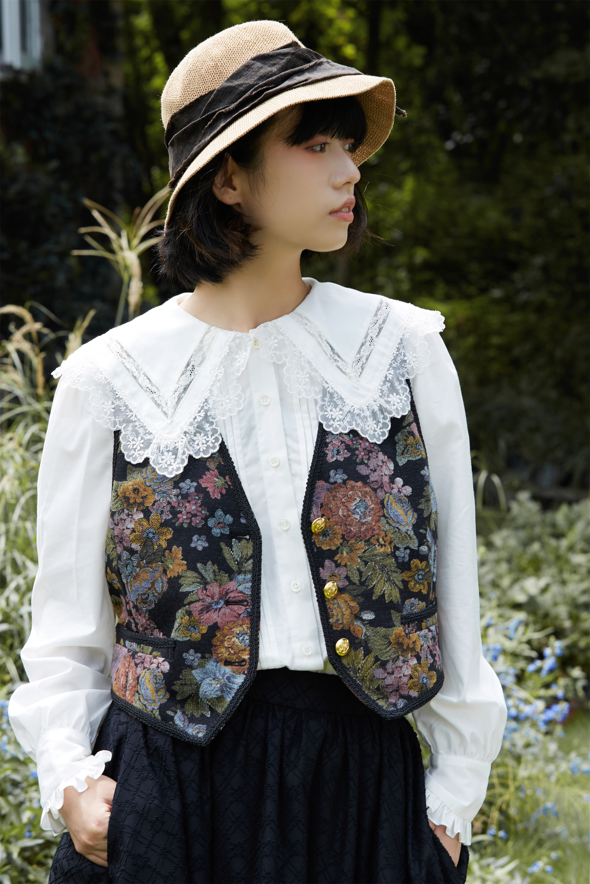 MarrowTang vintage print vest vest