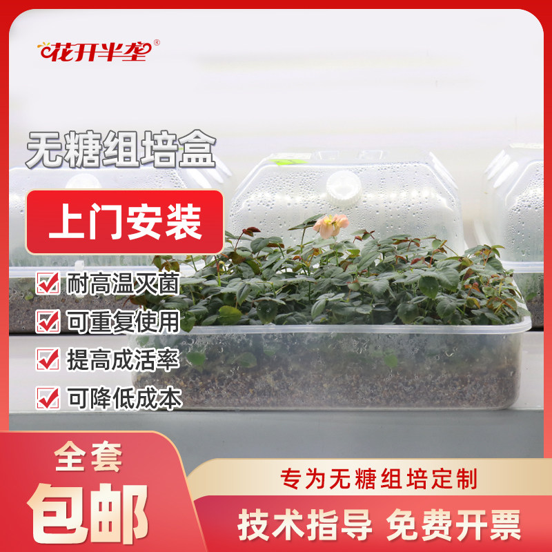 花开半垄无糖组培盒耐高温高压培养盒透气孔pp材质透光组培瓶