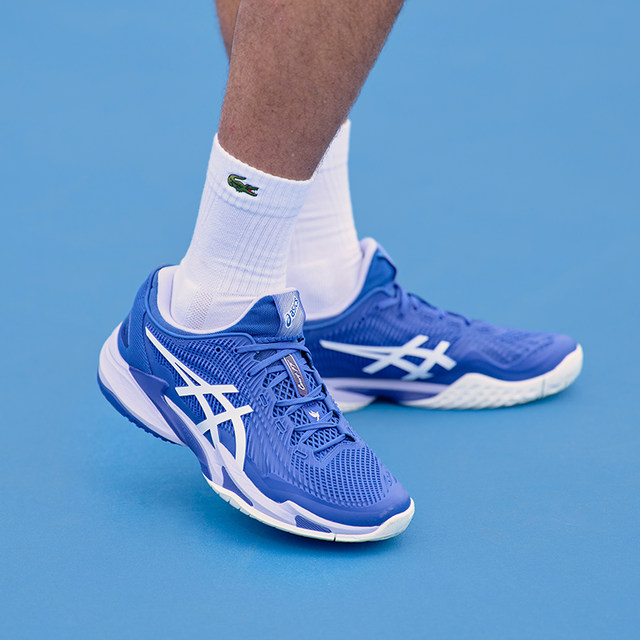 ເກີບ tennis ASICS ຜູ້ຊາຍ Australian Open COURTFF3 Djokovic R9 ເກີບກິລາທີ່ທົນທານຕໍ່ການສວມໃສ່, ທົນທານຕໍ່ການດູດຊືມ.