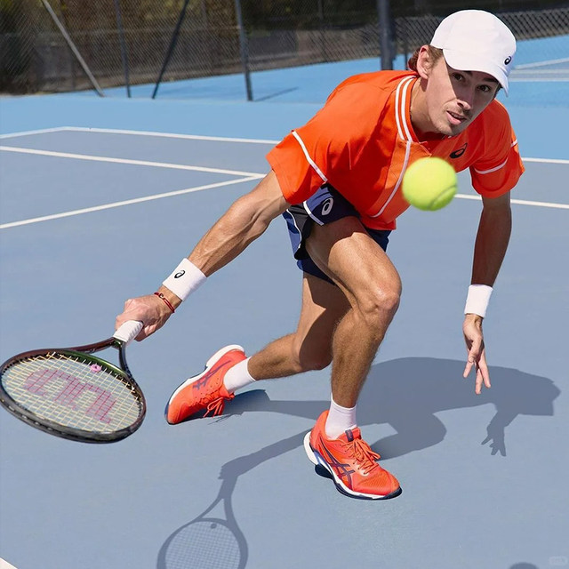 ເກີບ tennis ASICS ຜູ້ຊາຍ Australian Open COURTFF3 Djokovic R9 ເກີບກິລາທີ່ທົນທານຕໍ່ການສວມໃສ່, ທົນທານຕໍ່ການດູດຊືມ.