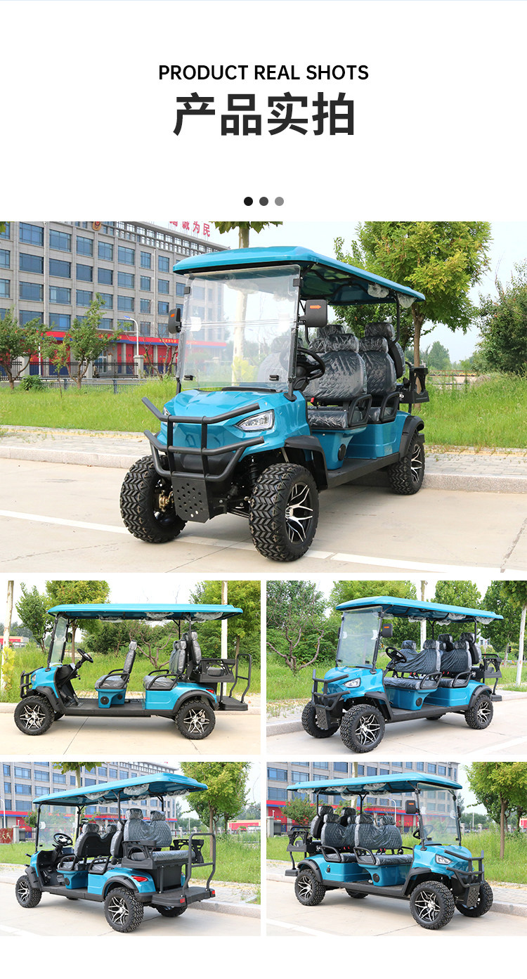 Electric Golf Cart for Golf Course Shuttles, Accommodation Tours, Property Viewings, and Patrol Use; Four-Wheel Sightseeing Vehicle