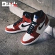 Air Jordan Joe AJ1 bị cấm mang giày bóng rổ nhỏ màu đỏ đen ngón chân đen của Chicago Spider-Man