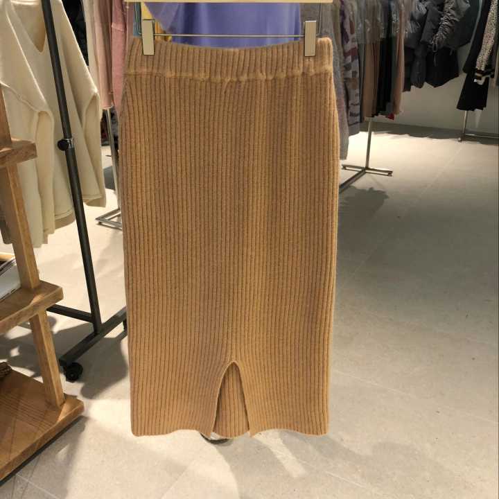 QNI Hàn Quốc mua mùa thu phụ nữ 2018 mới Dongdaemun đàn hồi váy 101908 váy kaki