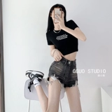 Джинсовая юбка, демисезонные шорты, леггинсы, в американском стиле, высокая талия, А-силуэт, свободный прямой крой, коллекция 2023