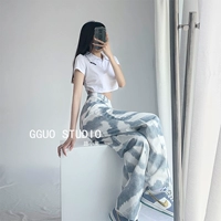 Летние приталенные джинсовые штаны, европейский стиль, свободный прямой крой, в американском стиле