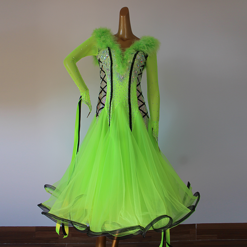 Modern Ostrich Maker Race Dress National Standard Show Dressing Waltzga Drilling Performance Social Dance Swing