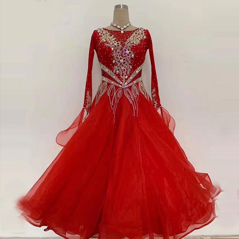 National standard dance costumes waltz costumes modern dance costumes square dance plus drill social dance big swing skirt