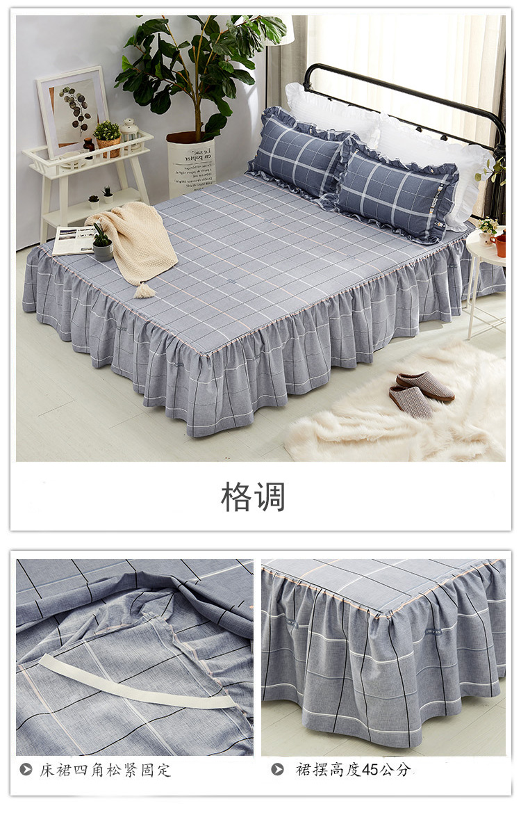 Váy ngủ mùa hè Hàn Quốc cotton twill bed khăn trải giường bụi phủ giường 1.2 / 1.5 / 1.8 / 2.0m - Váy Petti ga giường viền họa tiết
