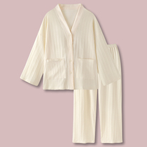 Milk Salt Cheese Japanese-style full cotton pajamas spring and autumn womens new 2021 long-sleeved season home wear suit