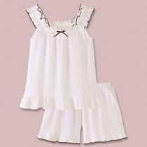 Milk sugar Rabbit Rabbit Japanese Chinese ins Wind cotton gauze pajamas female Summer Girl sling student home clothes