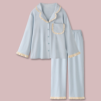 Natural soft Japanese color warm pajamas female autumn and winter thick spring and autumn long sleeve New