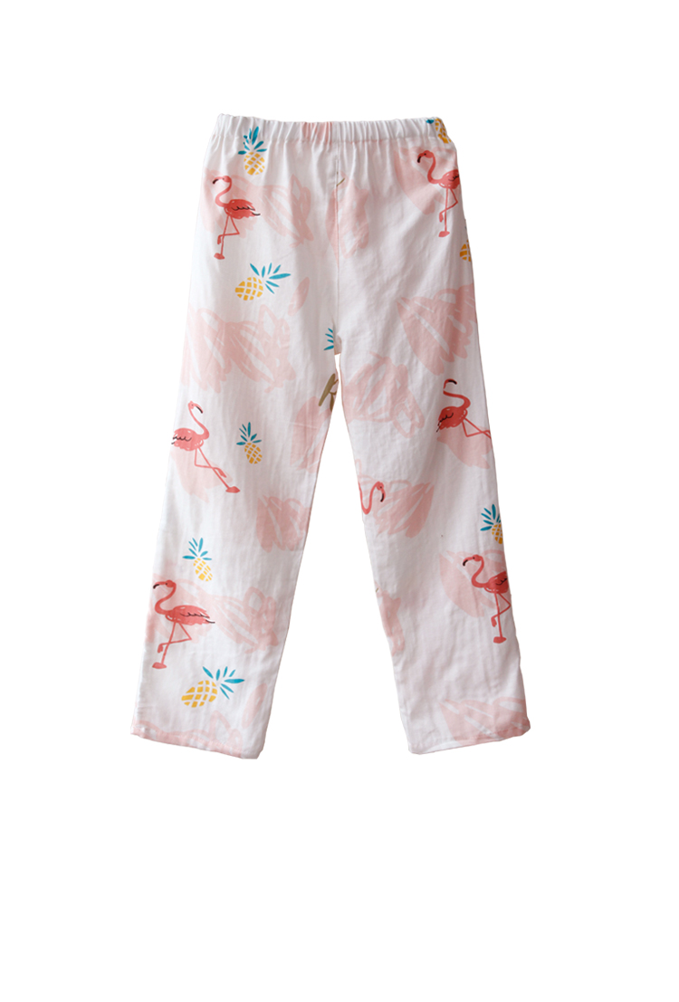 Mang theo bộ lọc giảm tuổi ~ đồ ngủ flamingo phụ nữ rơi ra gạc cotton dài tay có thể mặc bên ngoài bộ công chúa đồ bộ trung niên
