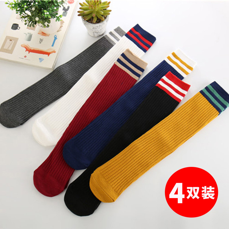 Girl Medium Socks Socks Pure Cotton Children Bubble Socks Spring Autumn Baby Over Knee Long Barrel Socks Thin Korean Spicery Summer