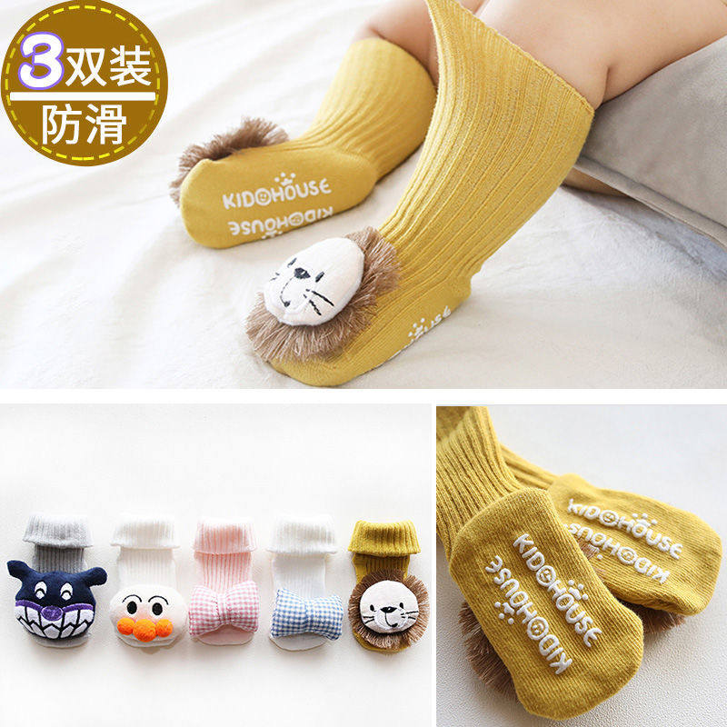 Baby Socks Spring Autumn Winter Pure Cotton Baby Children Floor Non-slip Cartoon Paparazzi Newborns Longcylinder School Walking Shoes Socks