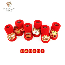 Newborn Red New Year Cotton Socks Male and women Baby paparazzi Baby Songkou Mao Circle Forword for the Year of the Tiger