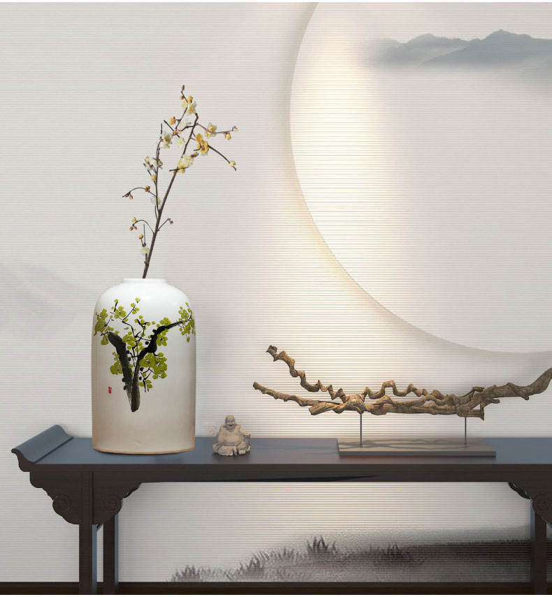 Jingdezhen ceramic art craft new Chinese vase is placed indoor sitting room adornment TV ark, creative decoration arranging flowers
