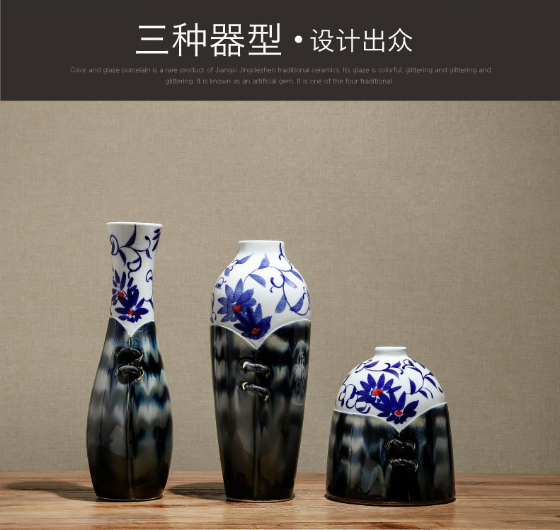 New Chinese style ceramic vases, dried flowers, decorative home furnishing articles table sitting room porch decoration indoor TV ark, arranging flowers