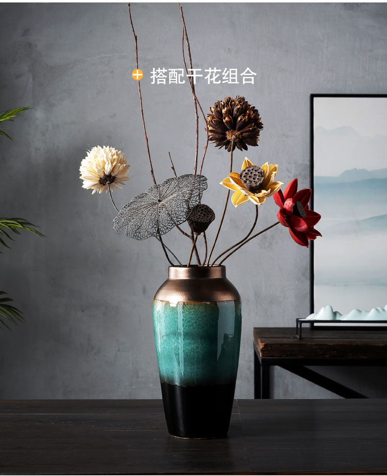 The New Chinese jingdezhen ceramic table vase furnishing articles sitting room adornment flower arranging dried flower creative TV ark, decoration